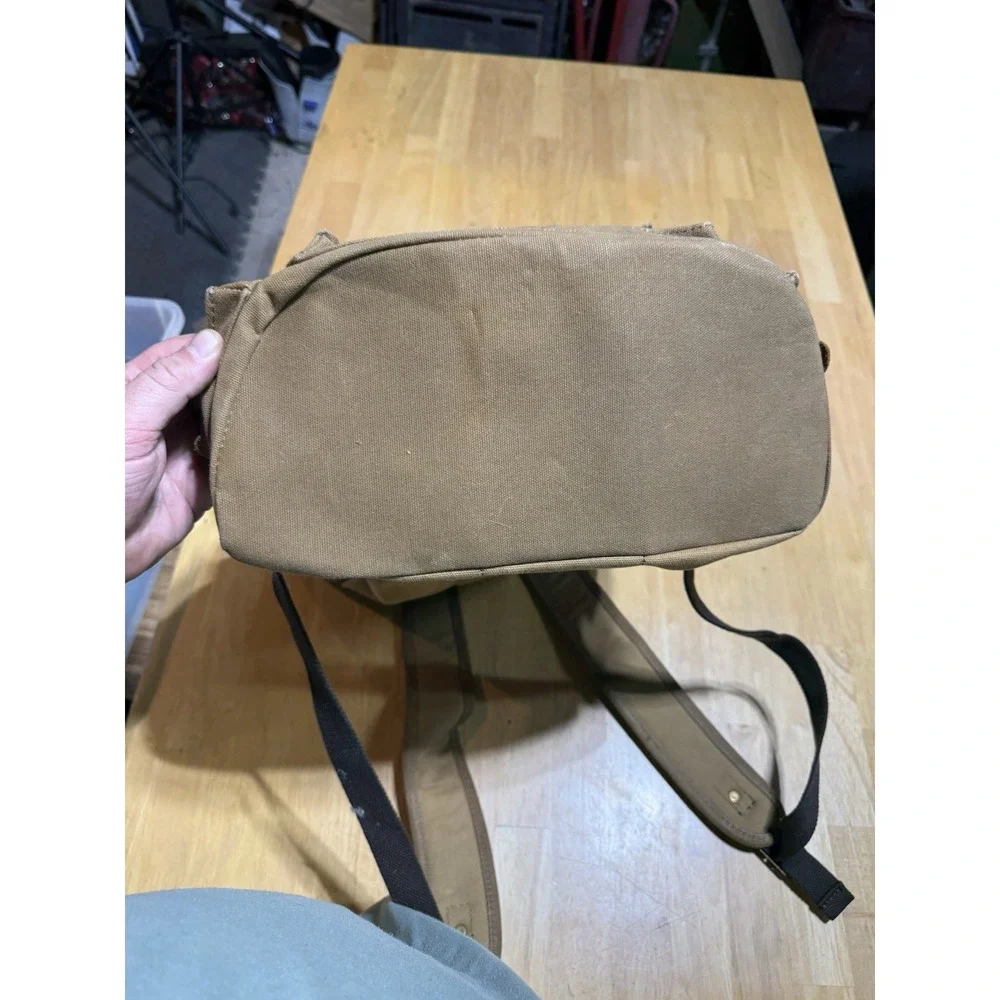 Waxed Canvas Leather Backpack Rucksack Military Heritage Hiking Travel Brown